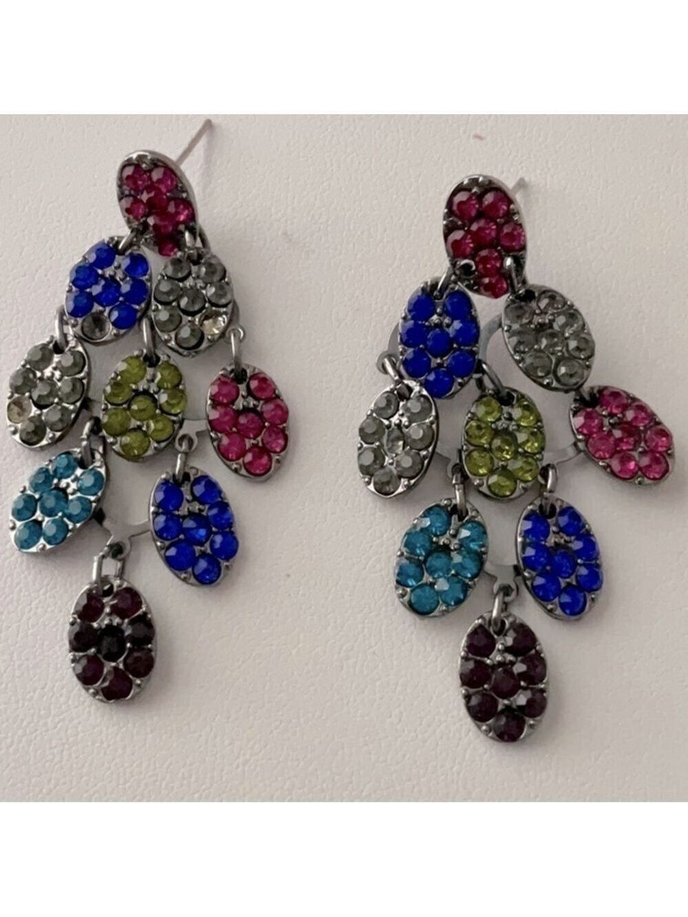 M. Haskell Vintage Rhinestone Dangle Earrings
